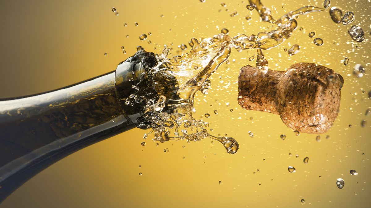 Champagne bottle and cork