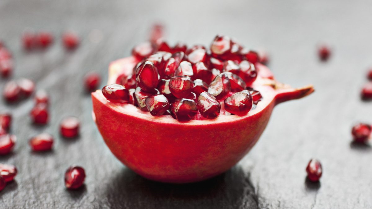 Pomegranate and seeds